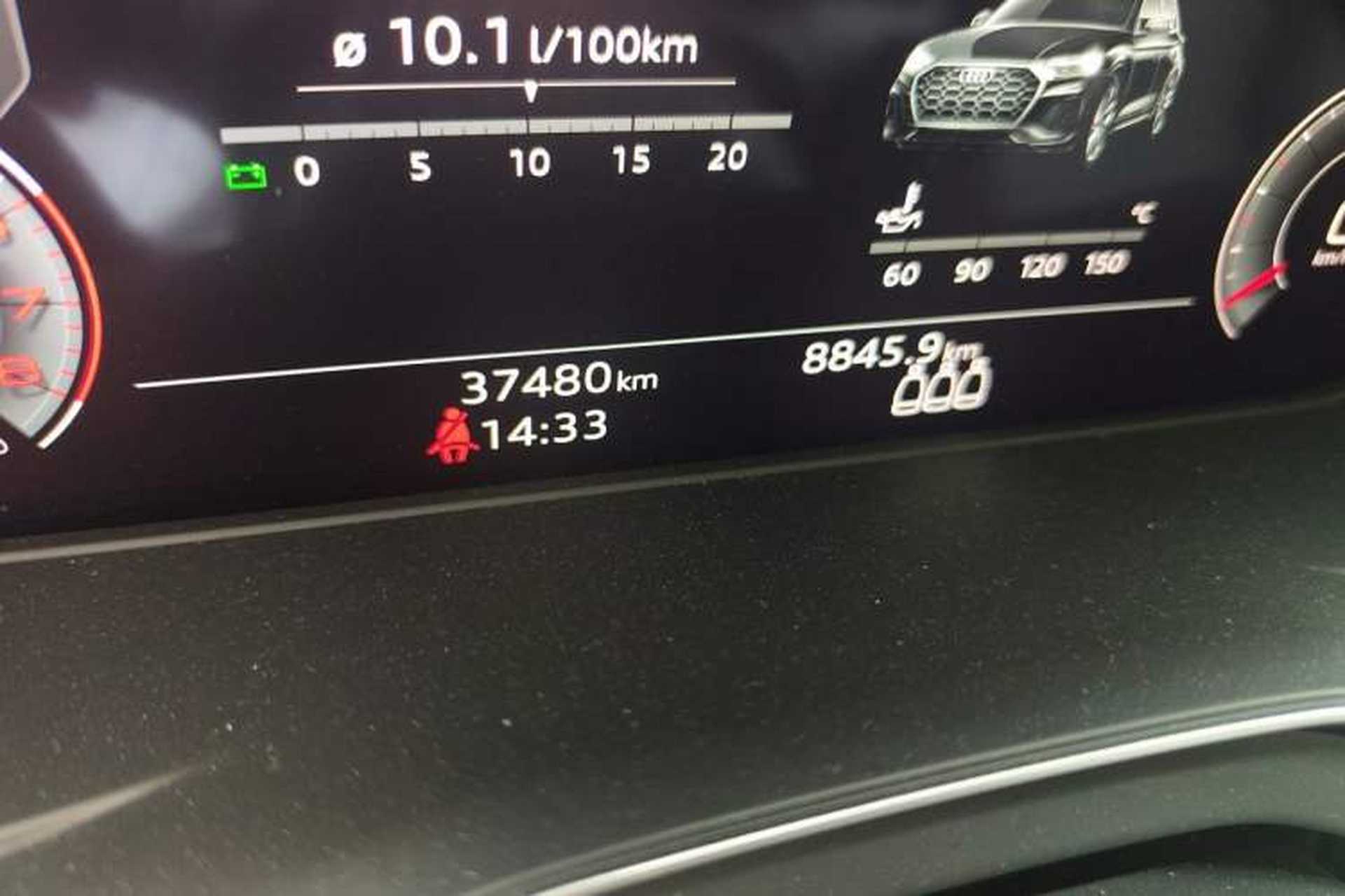Used Audi Q5L 2022 40T Luxury Dynamic Model Odometer Close Up