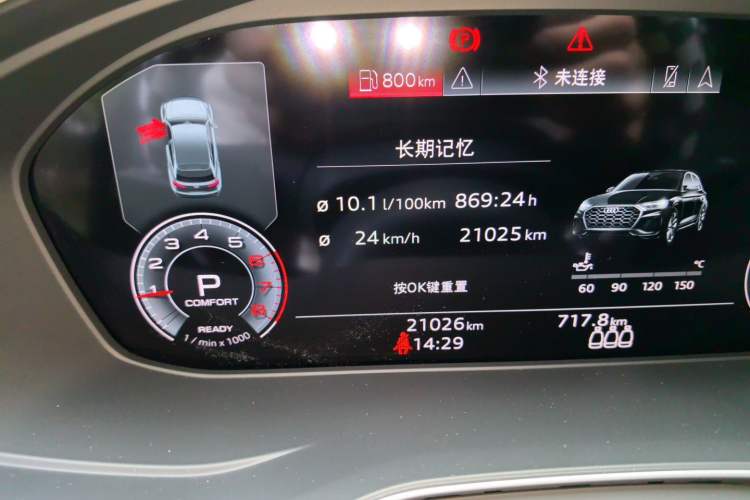 Used Audi Q5L 2023 40T Luxury Dynamic Model Odometer Close Up
