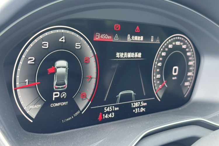 Used Audi Q5L 2025 40 TFSI Luxury Dynamic Edition Odometer Close Up