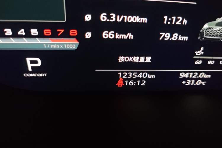 Used Audi Q5L Sportback 2022 40 TFSI Luxury Model Odometer Close Up