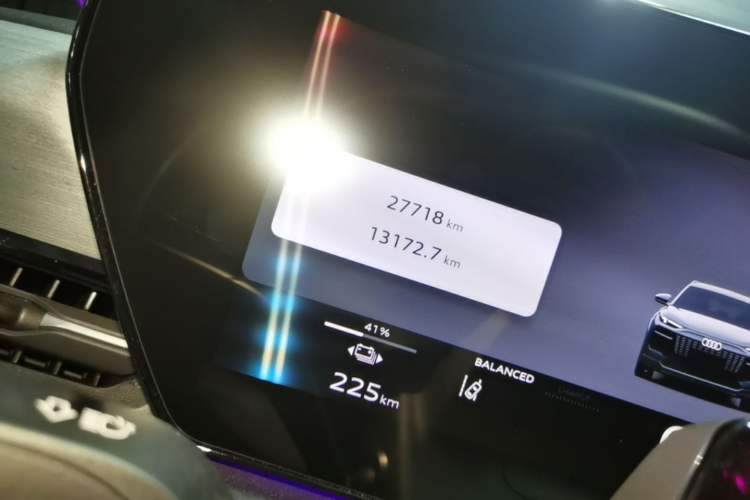 Used Audi Q6L e-tron 2026 First Launch Navigation Edition Odometer Close Up