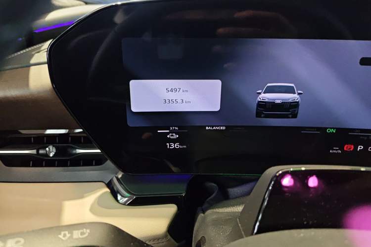 Used Audi Q6L e-tron 2026 First Launch Navigation Edition Odometer Close Up