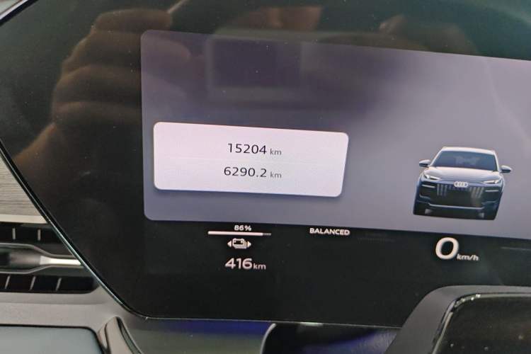 Used Audi Q6L e-tron 2026 First Launch Navigation Edition Odometer Close Up