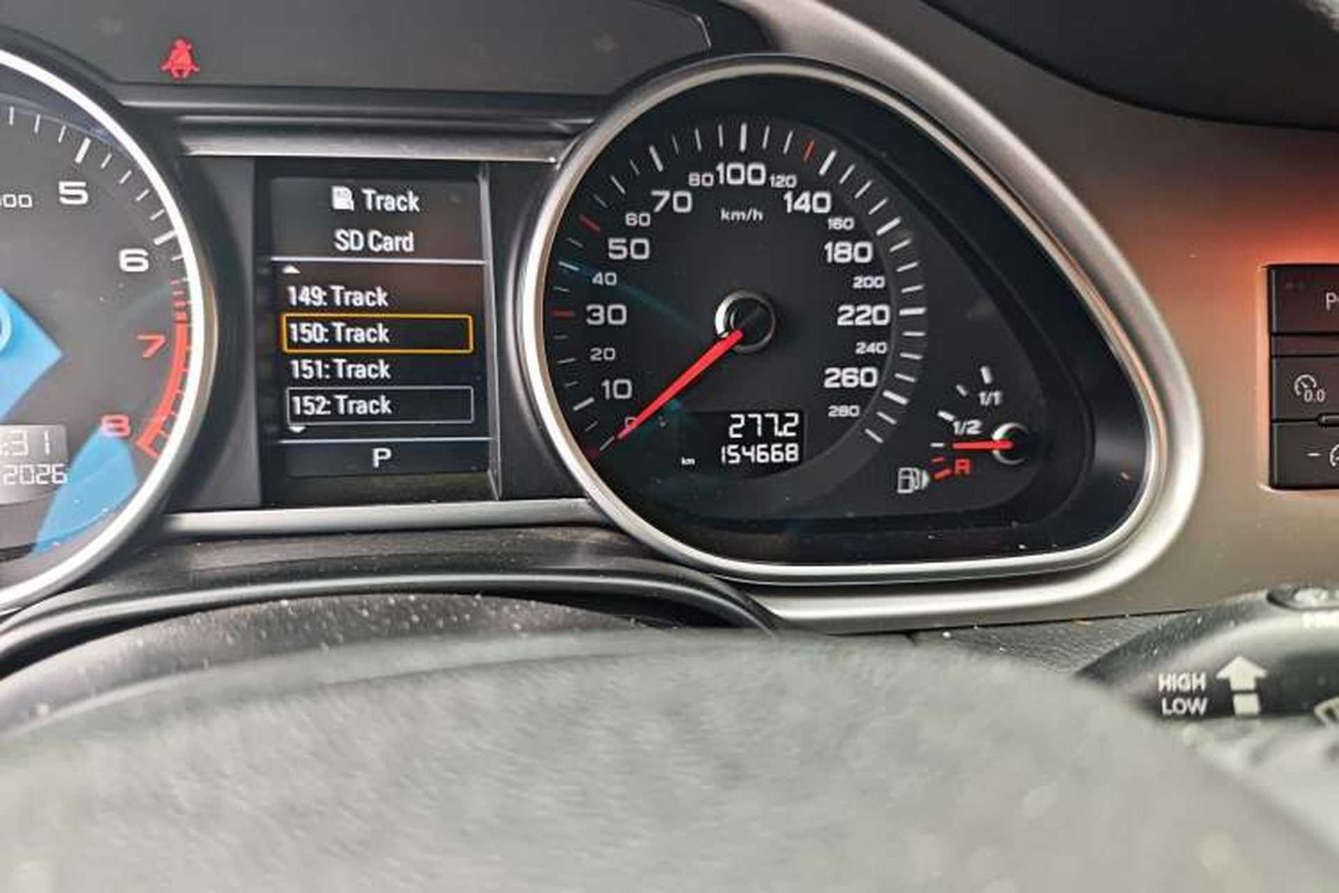 Used Audi Q7  Odometer Close Up