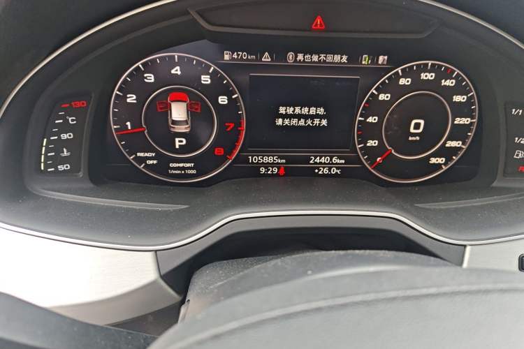 Used Audi Q7 2018 40 TFSI Comfort Model Odometer Close Up