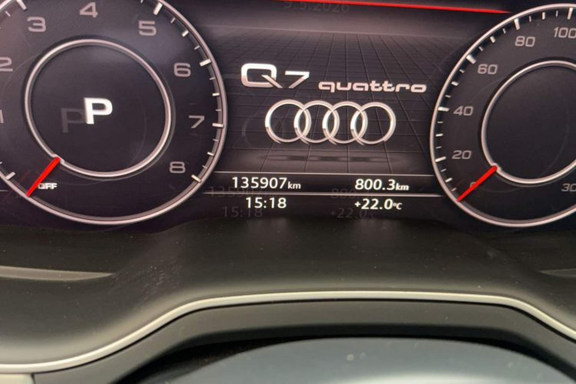 Used Audi Q7 2018 45 TFSI S line Sport Edition Odometer Close Up