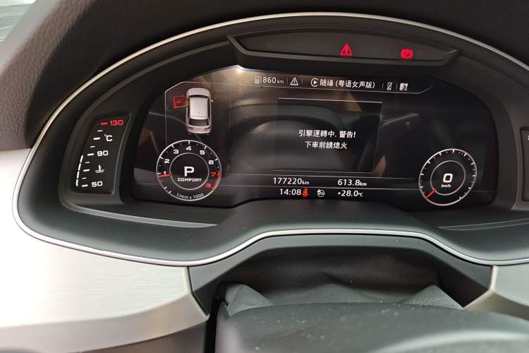 Used Audi Q7 2018 40 TFSI Comfort Model Odometer Close Up