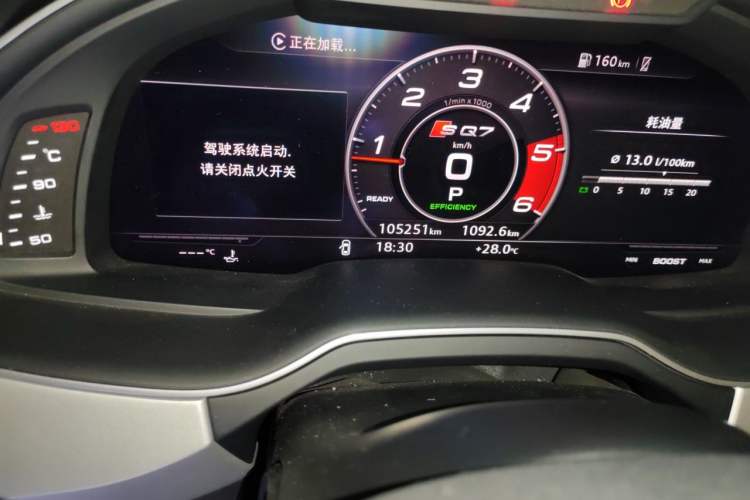 Used Audi Q7 2019 55 TFSI Technology Edition Odometer Close Up