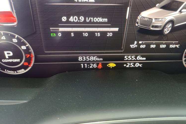 Used Audi Q7 2019 45 TFSI S line Sport Edition Odometer Close Up