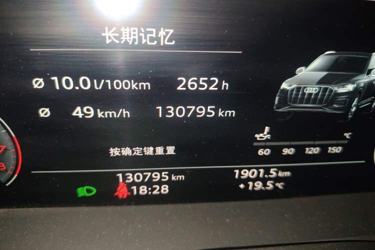 Used Audi Q7 2020 55 TFSI quattro S line sports model Odometer Close Up