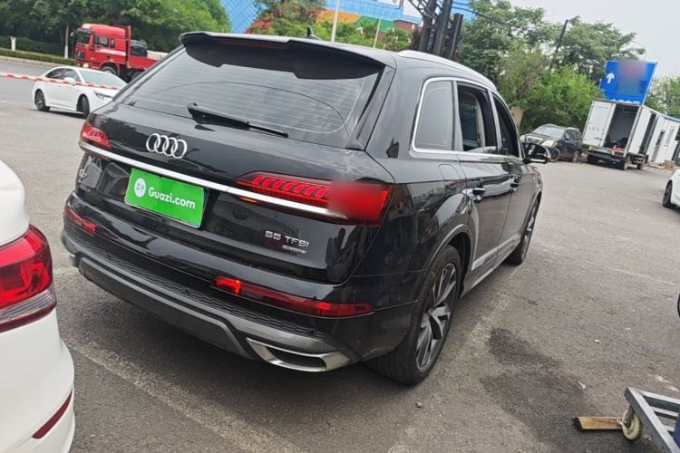 Used Audi Q7 2021 55 TFSI quattro S line Sport model Rear Right 45 Deg