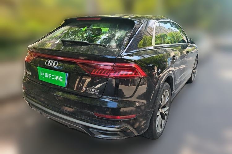 Used Audi Q8 2019 55 TFSI Luxury Dynamic Model Rear Right 45 Deg