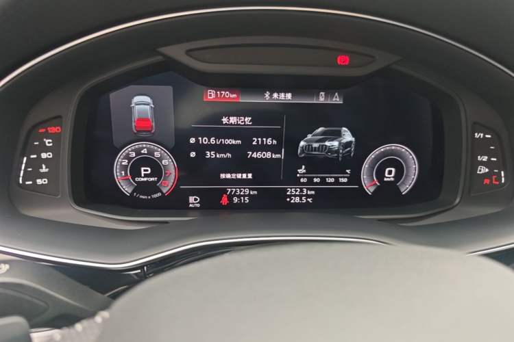 Used Audi Q8 2019 55 TFSI Luxury Dynamic Model Odometer Close Up