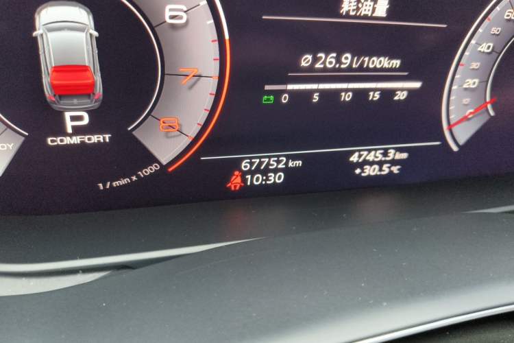 Used Audi Q8 2019 55 TFSI Luxury Dynamic Model Odometer Close Up
