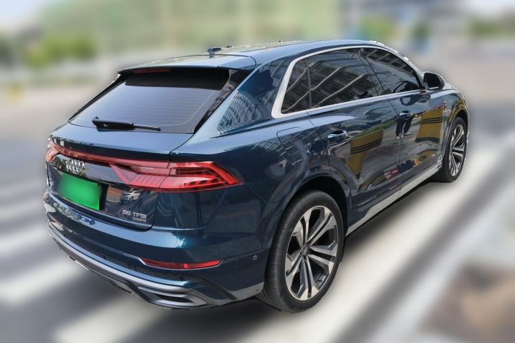 Used Audi Q8 2019 55 TFSI Luxury Dynamic Model Rear Right 45 Deg