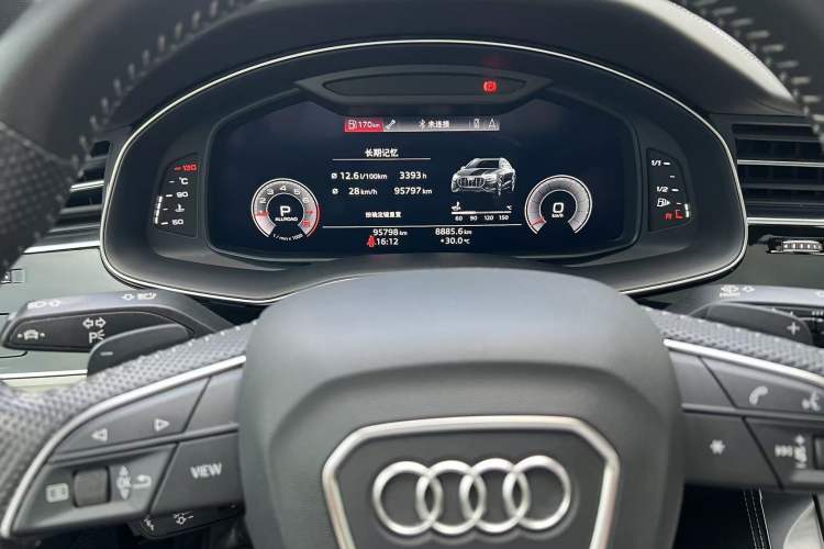Used Audi Q8 2019 55 TFSI Ultimate Limited Edition Odometer Close Up