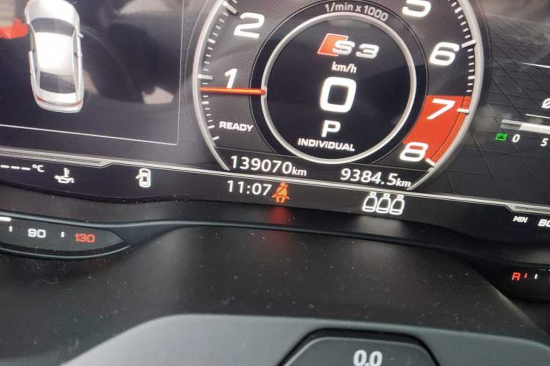 Used Audi S3 2017 Year Restyled S3 2.0T Limousine Odometer Close Up