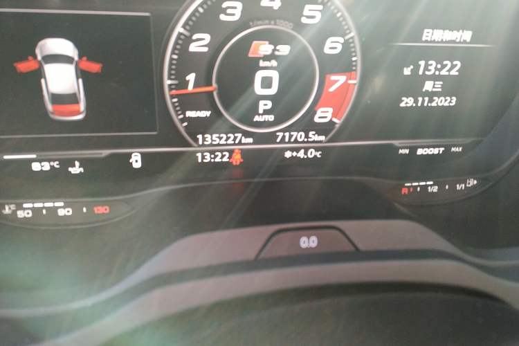 Used Audi S3 2017 Year Restyled S3 2.0T Limousine Odometer Close Up