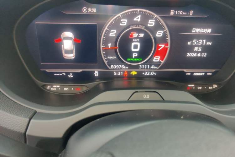 Used Audi S3 2017 Year Restyled S3 2.0T Limousine Odometer Close Up