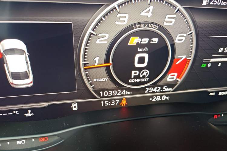 Used Audi S3 2017 Year Restyled S3 2.0T Limousine Odometer Close Up