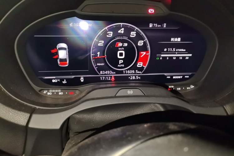 Used Audi S3 2017 Year Restyled S3 2.0T Limousine Odometer Close Up