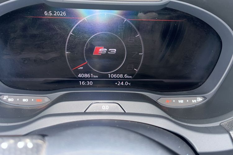Used Audi S3 2017 Year Restyled S3 2.0T Limousine Odometer Close Up