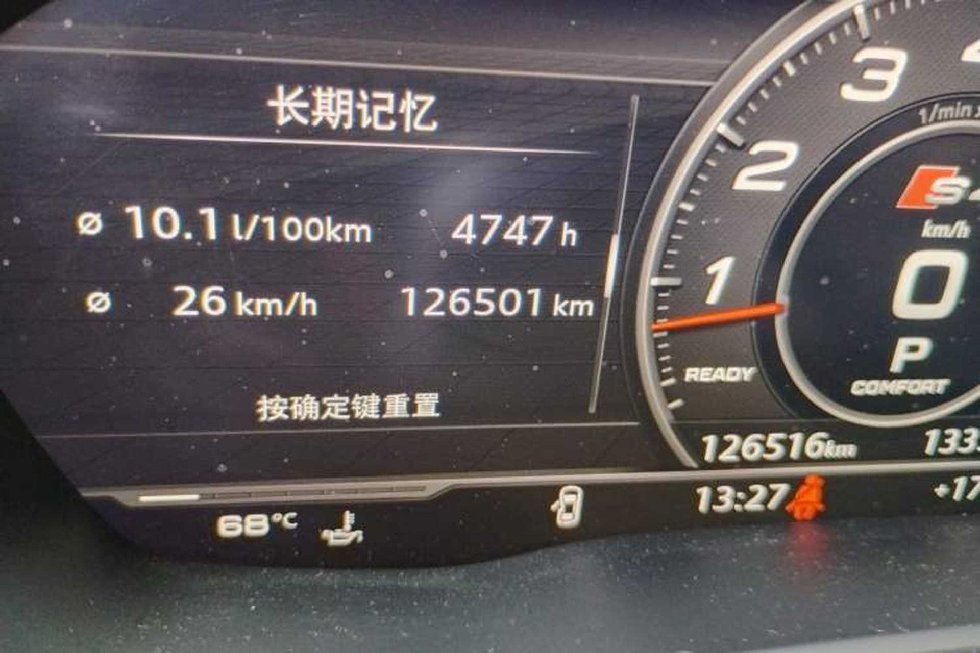 Used Audi S4 2018 S4 3.0TFSI Odometer Close Up
