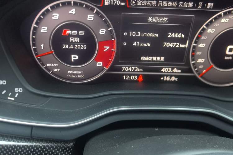 Used Audi S5 2017 S5 3.0T Sportback Odometer Close Up