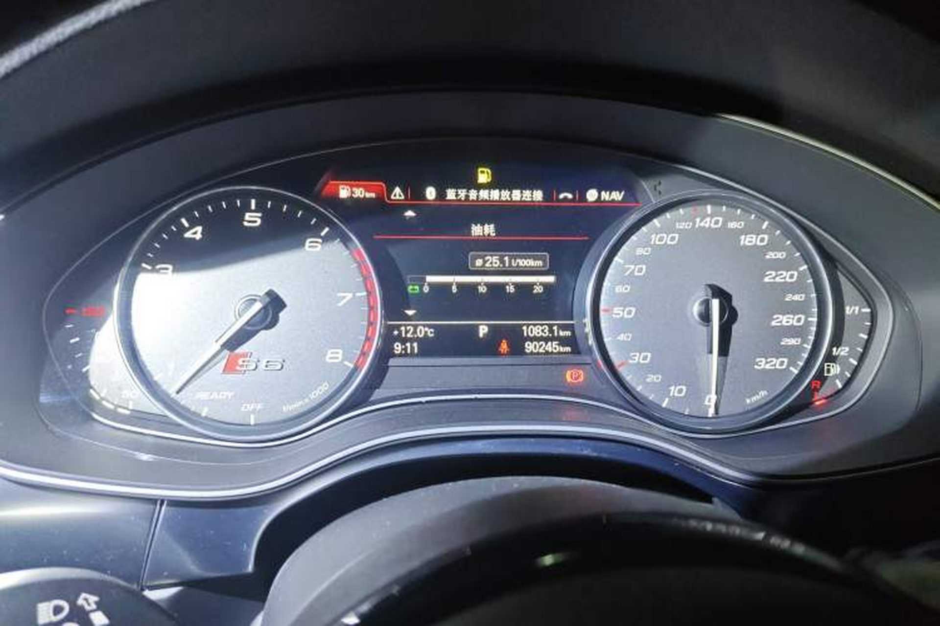 Used Audi S6 2018 S6 4.0TFSI Odometer Close Up