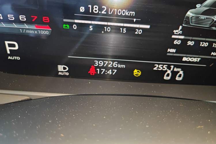 Used Audi S7 2020 2.9 TFSI quattro Odometer Close Up
