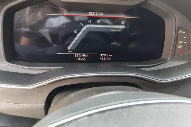 Used Audi S7 2022 2.9 TFSI quattro Odometer Close Up
