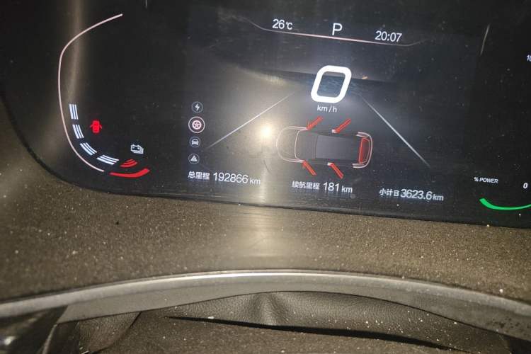 Used BAIC Beijing EU5 2022 Ride-Hailing Edition Odometer Close Up