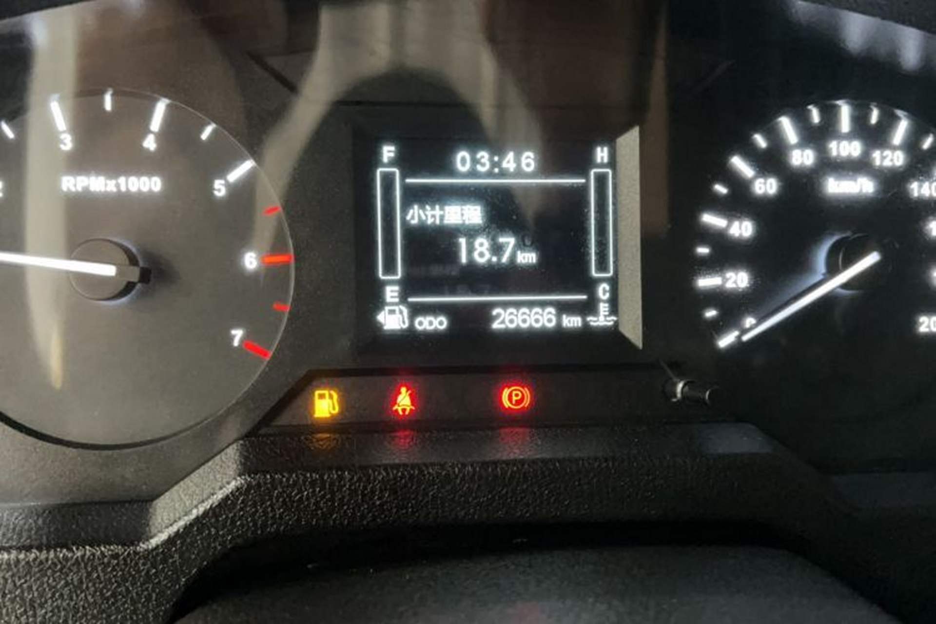 Used BAW 212 Classic 2023 Sniper 2.4T Manual Light-duty Model Odometer Close Up