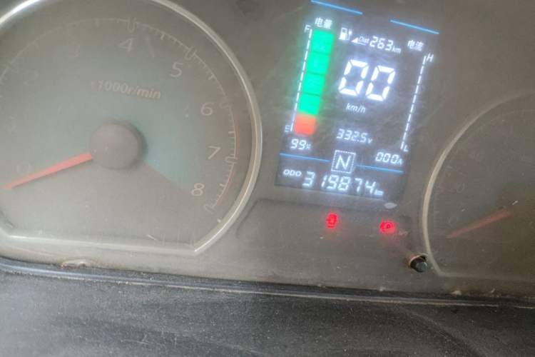 Used BAW BAIC Mini Hippo 2020 All-Electric Van Logistics Vehicle Battery Non-Heated Version Odometer Close Up