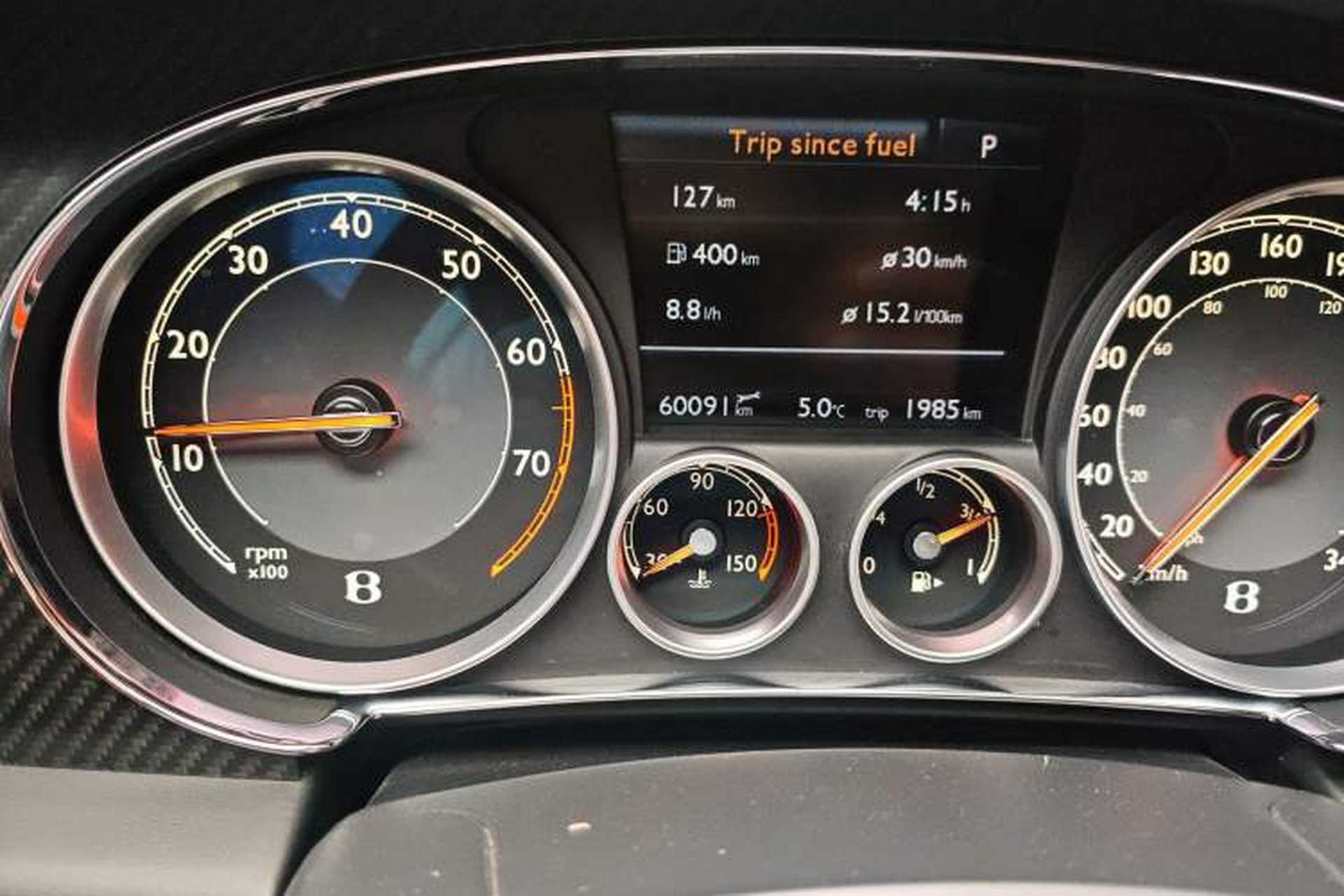 Used Bentley Continental 2014 4.0T GT V8 S Standard Edition Odometer Close Up