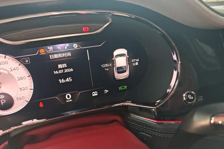 Used Bentley Continental 2022 4.0T GT V8 Mulliner Odometer Close Up