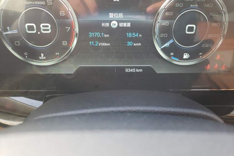 Used Bestune T99 2022 20TD Automatic Prestige Edition Odometer Close Up