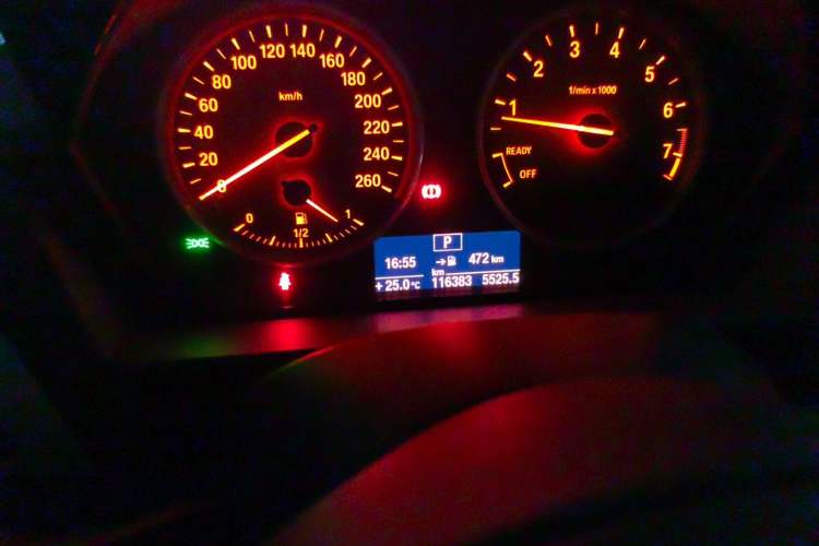 Used BMW 1 Series 2013 Facelifted 118i Leading Edition Odometer Close Up