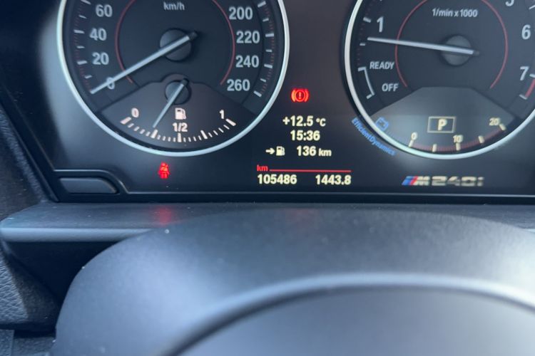 Used BMW 2 Series 2017 M240i Odometer Close Up