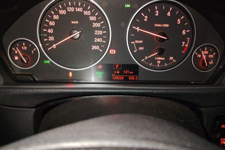 Used BMW 3 Series 2017 318i Fashion Model Odometer Close Up