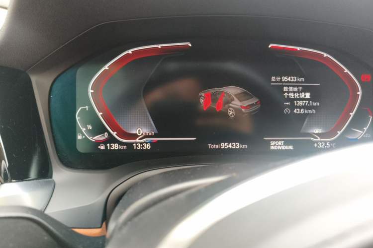 Used BMW 3 Series 2020 325Li First Edition Odometer Close Up