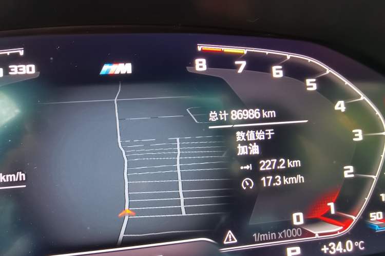 Used BMW 3 Series 2020 325i M Sport Night Edition package Odometer Close Up