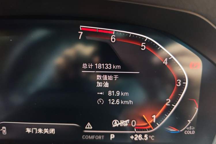 Used BMW 3 Series 2020 325i M Sport Package Odometer Close Up