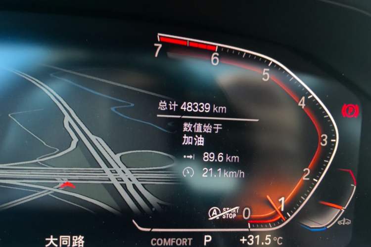 Used BMW 3 Series 2020 325i M Sport Package Odometer Close Up