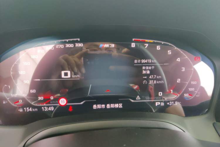 Used BMW 3 Series 2020 325Li M Sport Package Odometer Close Up