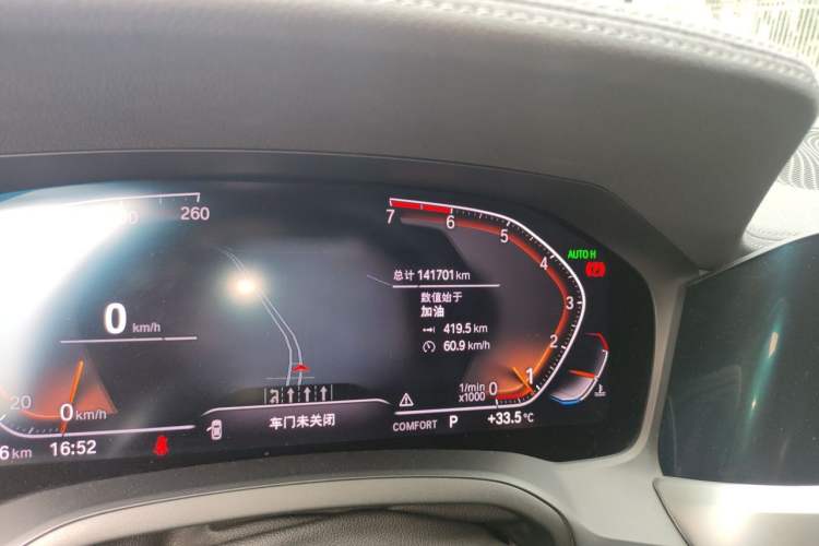 Used BMW 3 Series 2020 325Li First Edition Odometer Close Up