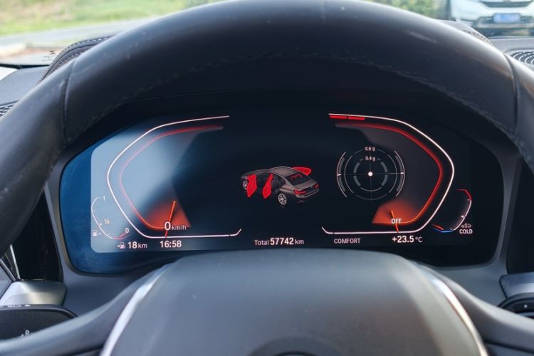 Used BMW 3 Series 2020 325Li First Edition Odometer Close Up