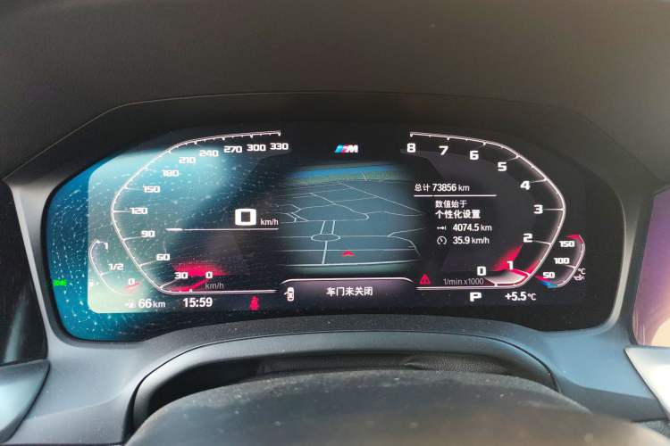 Used BMW 3 Series 2020 325i M Sport Package Odometer Close Up