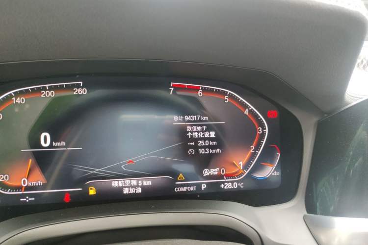 Used BMW 3 Series 2020 325Li M Sport Package Odometer Close Up