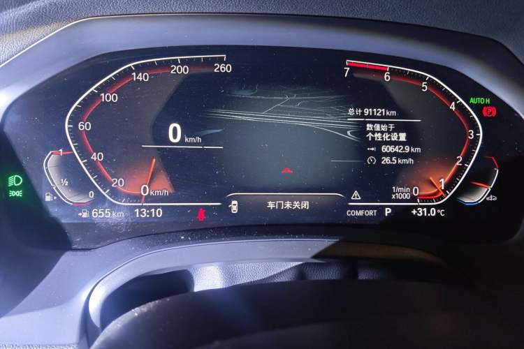 Used BMW 3 Series 2020 320Li M Sport Package Odometer Close Up